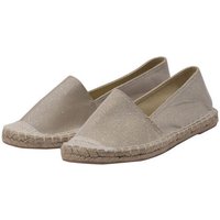 Japanwelt Espadrilles Damen Espadrilles Glitzer Canvas Slipper Sommerlatschen ALS Abendschuh