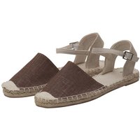 Japanwelt Espadrilles Damen Espadrilles Riemchen Canvas offen Slipper Sommersandalen