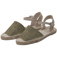 Japanwelt Espadrilles Damen Espadrilles Riemchen Canvas offen Slipper Sommersandalen