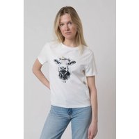 Bavarian Caps Damen T-Shirt aus Bio-Baumwolle "Dolce Vita: Almabtrieb" - Weiß