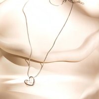 ELEKTROPULLI Superfeine zeitlose Herz Kette 1mm schmal und optimal kombinierbar, Längen: 45 cm / 55 cm / 65 cm