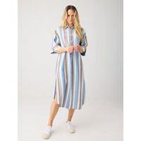 KnowledgeCotton Apparel Kurzarm-Blusenkleid mit Struktur aus Bio-Baumwolle