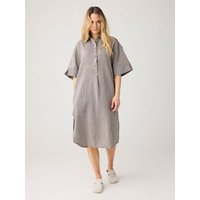 KnowledgeCotton Apparel Kurzarm-Blusenkleid mit Struktur aus Bio-Baumwolle