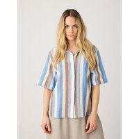 KnowledgeCotton Apparel Lockere kurzarm Hemdbluse mit Struktur aus Bio-Baumwolle