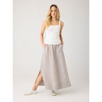 KnowledgeCotton Apparel Langer Rock mit Streifen aus Bio-Leinen