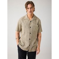 KnowledgeCotton Apparel Lockeres Kurzarmhemd aus Ecovero und Leinen
