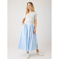 KnowledgeCotton Apparel Langer Satin-Faltenrock aus Bio-Baumwolle