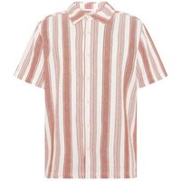 KnowledgeCotton Apparel Lockeres Kurzarmhemd mit Streifen aus Bio-Baumwolle