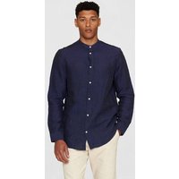 KnowledgeCotton Apparel Hemd mit Stehkragen aus Bio-Leinen