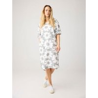KnowledgeCotton Apparel T-Shirt-Kleid mit Flower-Print aus Bio-Leinenmix