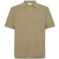KnowledgeCotton Apparel Lockeres gestricktes Poloshirt aus Bio-Baumwolle