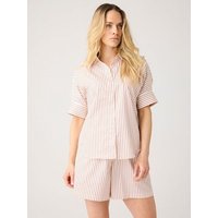KnowledgeCotton Apparel Satinbluse mit kurzen Ärmeln ISLET aus Bio-Baumwolle