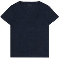 KnowledgeCotton Apparel T-Shirt mit V-Ausschnitt aus Bio-Leinen