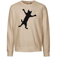 HANDGEDRUCKT "Klammerkatze" Unisex Sweatshirt Neutral
