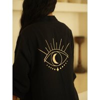 YogiLiebe Kimonobluse Prema aus Bio-Musselin – Hibiskus| handgenäht in Deutschland