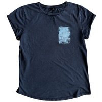 ilovemixtapes Linol Paperboat Rolled Sleeve Damen T-Shirt - Stone Washed Black