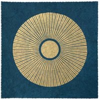 Veskor Cassiopeia CENTRAL SUN Sonnen Linoldruck | 22 × 22 cm | Petrolblau