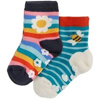 Frugi Stoppersocken Rainbow Daisy 2er Set Grippy Socks 2 Pack