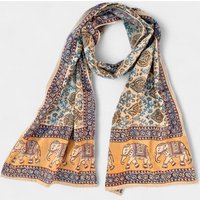 Der Lindwurm Kalamkari- Schal , Handdruck mit Pflanzenfarben