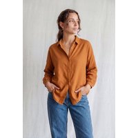 Jyoti - Fair Works Baumwoll Bluse Mayank Haselnuss