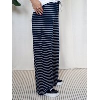FUXBAU Gestreifte Frauen Hose - navy weiß
