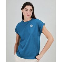 Brava Fabrics Asis Percales Daisy Scoop T-Shirt Blau
