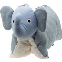 Flosinn Kuschelkissen Elefant als Reisekissen mit Teddyplüsch aus Baumwolle. Personalisierbar