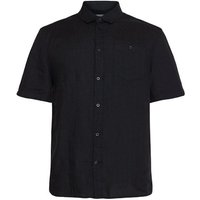 KnowledgeCotton Apparel Kurzarm-Hemd Custom Fit Leinen