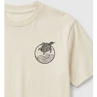 vis wear Schildkröte zwischen Ozean und Wellen - Pure Natural Bio Baumwolle Shirt