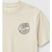 vis wear Qualle zwischen Ozean und Wellen - Pure Natural Bio Baumwolle Shirt