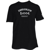 Spirit of Hamburg Biobaumwoll T-Shirt mit Spruch „ZURÜCKBLEIM BIDDE“