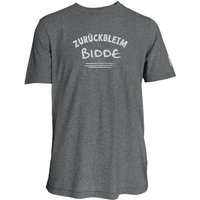 Spirit of Hamburg Biobaumwoll T-Shirt mit Spruch „ZURÜCKBLEIM BIDDE“