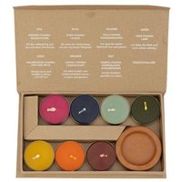 El Puente Chakra-Teelichter und Teelichthalter, 7er-Set