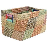 El Puente "Quader" Schrankkorb aus Kaisa-Gras in Bunt