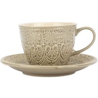 El Puente "Bloom" Cappuccinotasse aus Keramik in Grau