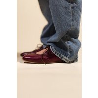 AGAZI LOUISE (smooth burgundy) – vegan ballerina flats made from plant-based leather