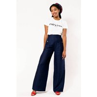 Nevice Navyblaue Leinenhose