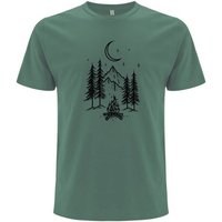 Spreecult Lagerfeuer - Bio und Fair - Männer Unisex T-Shirt - Zelten Wald Camping