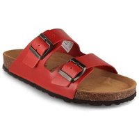 Tuffeln Leder-Pantoletten Föhr mit weichem Kork-Fußbett Zweischnaller-Sandalen