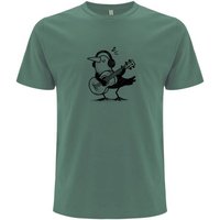 Spreecult Gitarren Vogel - Bio und Fair - Männer Unisex T-Shirt - Guitar Bird