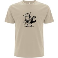Spreecult Gitarren Vogel - Bio und Fair - Männer Unisex T-Shirt - Guitar Bird