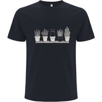 Spreecult Blumen Katze - Bio und Fair - Männer Unisex T-Shirt - Pot Cat