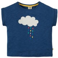 Frugi T-Shirt Wolke in blau Sophia Slub T-Shirt Marine Blue/Cloud
