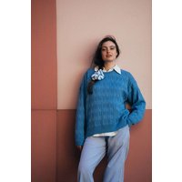 Kopyto ORYX RWS – leichter Oversize-Pullover im Zopfmuster aus Merinowolle und Baumwolle