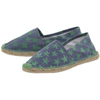 Japanwelt Espadrilles Espadrilles Canvas Unisex Sommerlatschen Leinen Sterne grün-blau