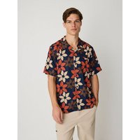 KnowledgeCotton Apparel Kurzärmeliges Hemd mit Blumenprint aus Tencel