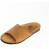 Plakton Vegane offene Damen Sandale BALA mit Korksohle (camel-tapir)