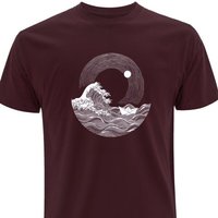 Spreecult Die große Welle und das Papierboot - Bio und Fair - Männer Unisex T-Shirt