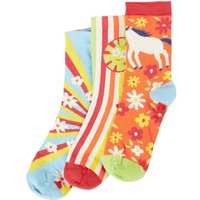 Frugi Kindersocken in Dreierpack mit Pferde