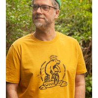 päfjes Wuuuu der Bär fährt Rad / Fahrrad - Fair Wear Männer Unisex Bio T-Shirt Siebdruck